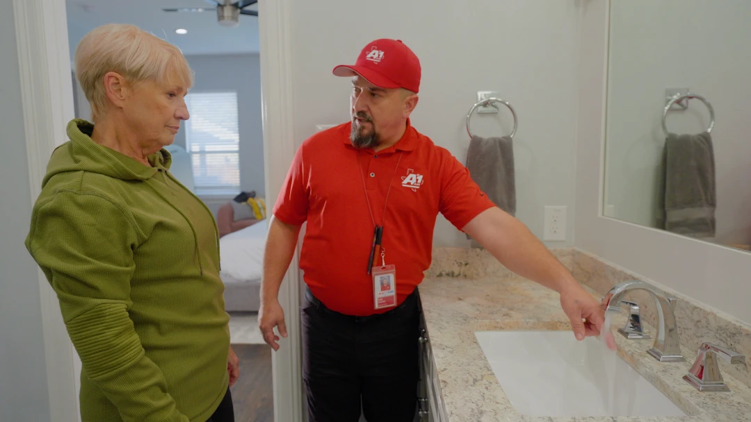 Plumber talking about a sink