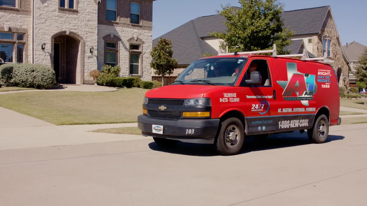 An A#1 Air van at a job